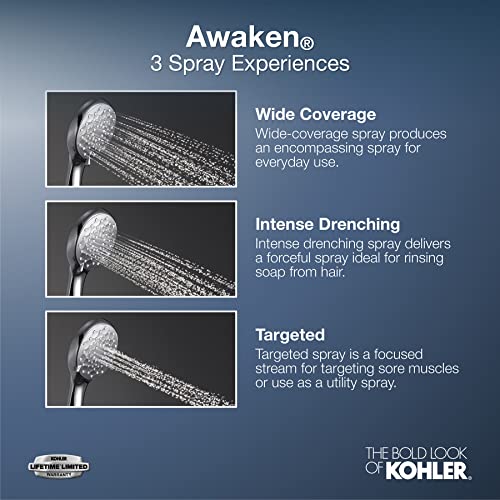KOHLER K76471-G-BL Awaken 1.75 GPM Retrofit Shower - Includes Shower Head, Hand Shower, Slide Bar and Hose, Matte Black - color: Matte Black