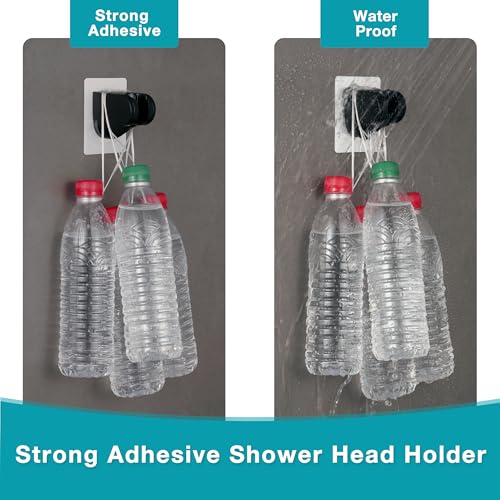 GwernKB Handheld Shower Head with ON OFF Switch & 79in Stainless Steel Hose | Built-in Power Spray,7-Setting High Pressure Spray with Bracket & Extra No Drilling Wall Shower Holder for Lower Mount,Black - color: Matte Black