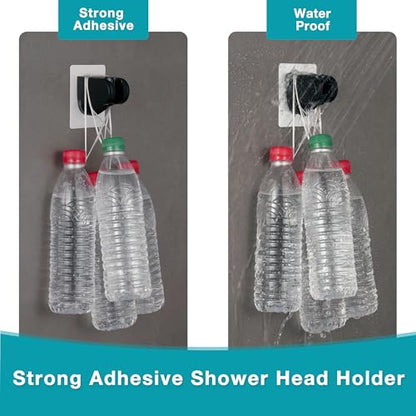 GwernKB Handheld Shower Head with ON OFF Switch & 79in Stainless Steel Hose | Built-in Power Spray,7-Setting High Pressure Spray with Bracket & Extra No Drilling Wall Shower Holder for Lower Mount,Black - color: Matte Black