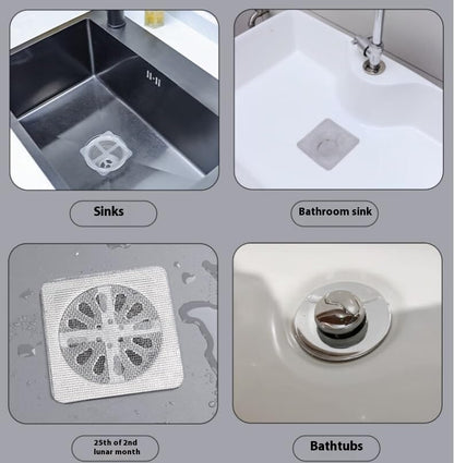 Set of 20 Hair Collectors, Shower Drainage Stickers, Drainage Covers, Drainage nets, Filters, Floor Drain Stickers (20 Pieces)