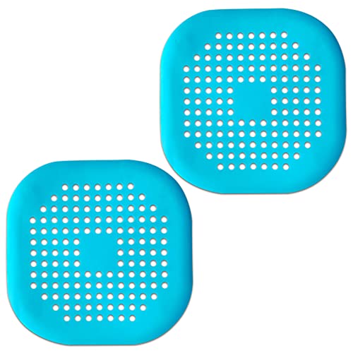 2 Pieces Shower Drain Hair Catcher Bathtub Stopper Home Drain Protectors Drain Cover with Sucker Water Trap Sink Cover for Bathroom Bathtub and Kitchen (Blue,Blue) - color: Blue,blue