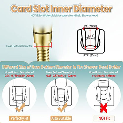 Shower Head Holder Handheld Shower Wand Holder Adjustable Shower Head Bracket Shower Wall Mount Holder, Brushed Brass/Gold Finish, Drill Free Glue Installation - color: Brushed Gold
