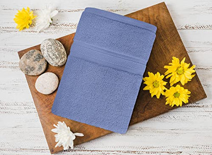 Towel and Linen Mart 4 Pieces Bath Towel Sets - Electric Blue - 2 ply Low Twist Soft Feel Luxurious,Quick Dry, Extra Absorbent, 100% Ring Spun Cotton 600 GSM (27 x 54, Pack of 4) - color: Electric Blue