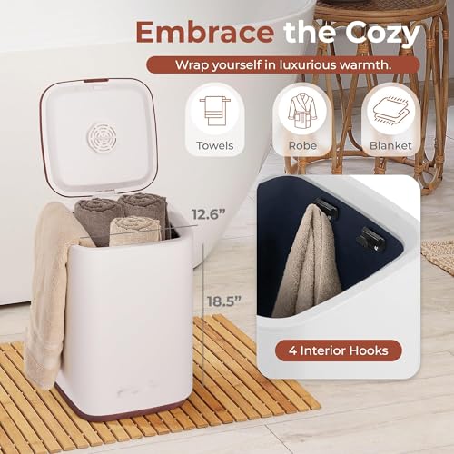 Bucket-23L Capacity Hot Warmer with Timer Function, Fits Up to Two Oversized Towels for Bathroom(Wood) - color: Wood