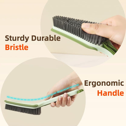 3-in-1 Detail Cleaning Brush, Crevice Grout Brush, 2PCS | Detachable Design Converts Between a Narrow Crevice Brush and Surface Scrubber, Ergonomic Grip & Hard Bristles for Deep Clean - color: Green and Orange
