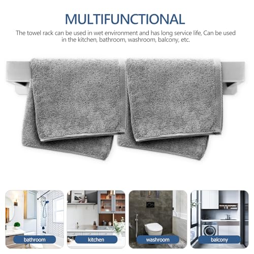 ABOOFAN Stainless Steel Adhesive Towel Rack Bar Wall-Mounted Bathroom Towel Holder Brushed Finish No-Drill Installation for Shower and Washroom