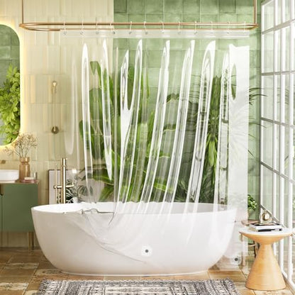 Bathway Shower Curtain Liner Clear Shower Curtain Liner 72x72 PEVA Plastic Shower Liner Waterproof Shower Curtain Liner with 3 Magnets and 12 Rustproof Grommets, Lightweight Shower Liner Bathroom - color: 1a-clear, size: 72"W x 72"L (Pack of 1)
