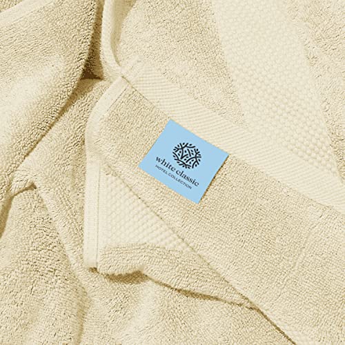 White Classic Luxury Soft Beige Bath Sheet Towels - 650 GSM Cotton Luxury Bath Towels Extra Large 35x70 | Highly Absorbent and Quick Dry | Hotel Collection Extra Large Bath Towels Oversized, 2 Pack - color: 09: Beige