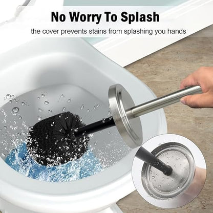 Brushed Nickel Toilet Bowl Brush with Holder, Durable Bathroom Cleaning Tool, Modern Design for Easy Toilet Maintenance, Bathroom Cleaner Brush for Efficient Cleaning and Hygiene - color: Brushed Nickel