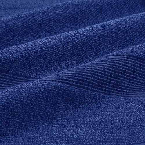 8 Piece Towel Set 100% Ring Spun Cotton, 2 Bath Towels 27x54, 2 Hand Towels 16x28 and 4 Washcloths 13x13 - Ultra Soft Highly Absorbent Machine Washable Hotel Spa Quality - Navy Blue - color: Navy Blue, size: 8 Piece Towel Set