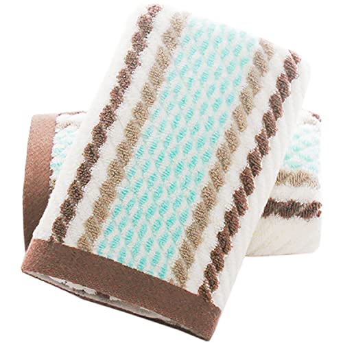 Pidada Hand Towels Set of 2 Striped Pattern 100% Cotton Soft Absorbent Decorative Towel for Bathroom (Brown) - color: 2 Brown, size: 13.4 x 29.5