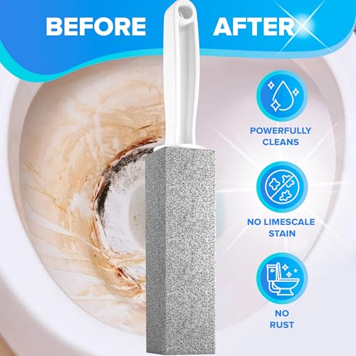 DISIWENE Pumice Cleaning Stone with Handle Toilet Bowl Cleaner Hard Water Ring Remover for Bath/Pool/Kitchen/Household Cleaning (4, 4 Pack with Handle) - color: 4 Pack with Handle