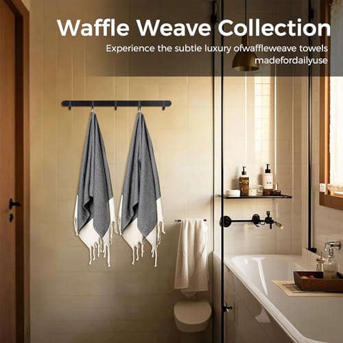 cabanana Hand Towels for Bathroom - 2-Pack,18x30 Inch-100% Cotton,Turkish Bathroom Hand Towels,Super Absorbent & Quick-Dry Soft for Bath, Kitchen, Spa, Face, Hair, Dishcloth (New Black) - color: Z Diamond Black