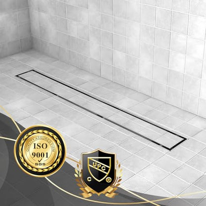 18"Linear Shower Drain Brushed Silver Drain with Tile Insert Grate | AISI 304 Stainless Steel Fast Drainage Rectangle Hidden Shower Trench,Detachable Hair Catcher Easy to install,Leveling Feet - color: Stainless Steel, size: 18 Inch (No Base)