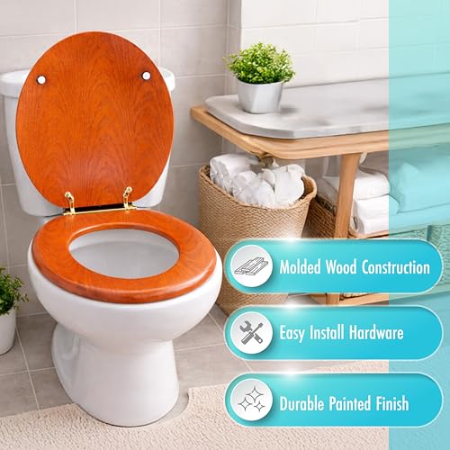LDR Industries 050 1700 Toilet Seat, Oak - color: Oak