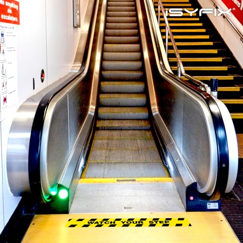 iSYFIX Watch Your Step Floor Decals Stickers, 40x5 Inch, 6 Pack | Self-Adhesive Vinyl, Laminated Anti-Slip, Water Resistance, Indoor & Outdoor - size: 40x5 inch