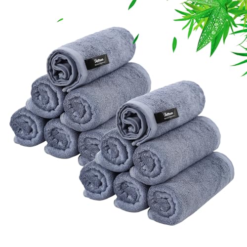 Face Wash Cloths 12 Pack,Reusable Makeup Remover Towel,10''x10'',Slate Blue | 100% Viscose,Gently Washing Face for Sensitive Skin,Breathable,Easy Rinsed,Quick Dry,Face Cleansing,Daily Skincare Routine - color: Slate Blue, size: 10x10 Inch-12 Pack