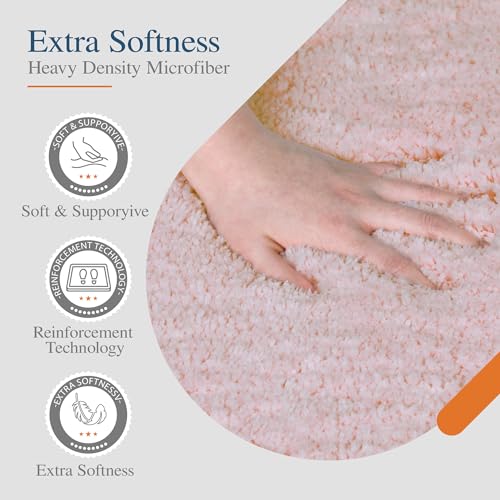 Walensee Blush Bath Mat (24 x 72), High Pile Microfiber, Extra Soft, Absorbent, Non-Slip, Machine Washable, Luxury Bathroom Rug - color: Blush, size: 24" x 72"