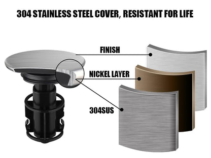 Bathroom Sink Drain, Pop Up Drain Stopper with Overflow, Lavatory Vanity Vessel Sink Drain Assembly, Brushed Nickel - color: Brushed Nickel