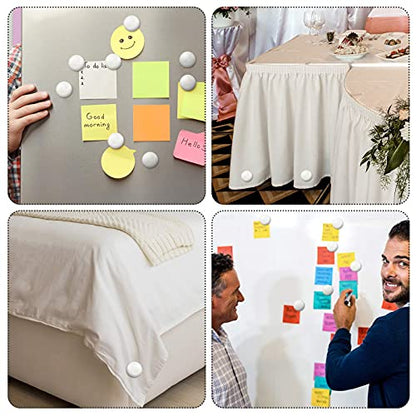 Blulu 12 Pcs/6 Pairs Shower Curtain Weights Bottom Magnetic Heavy Duty Weights Outdoor Waterproof Magnet Curtain Liner Clip for Window Drapery Tablecloth Flag to Stop from Blowing(White)