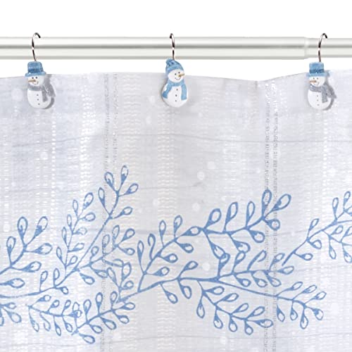 Avanti Linens - Shower Set, Fabric Shower Curtain with Matching 12pc Hooks, Holiday Bathroom Decor (Frosty Friends Collection) - size: 72"W x 72"L (Pack of 1)