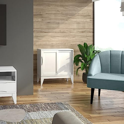 SIMPLIHOME Harper 48" Wide Solid Wood Storage Cabinet in Black - color: White, size: 30 inch