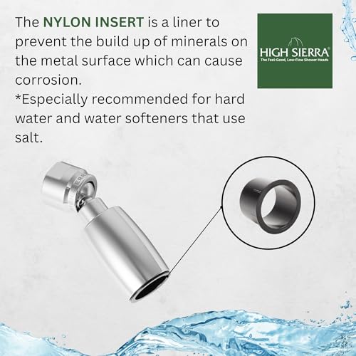 High Sierra® - CLASSIC™ Solid Lead-Free Metal 1.8 GPM Award Winning. Low Flow Shower Head. Patented Nozzle Never Clogs - Matte Black Finish - color: Matte Black, size: 1.8 GPM