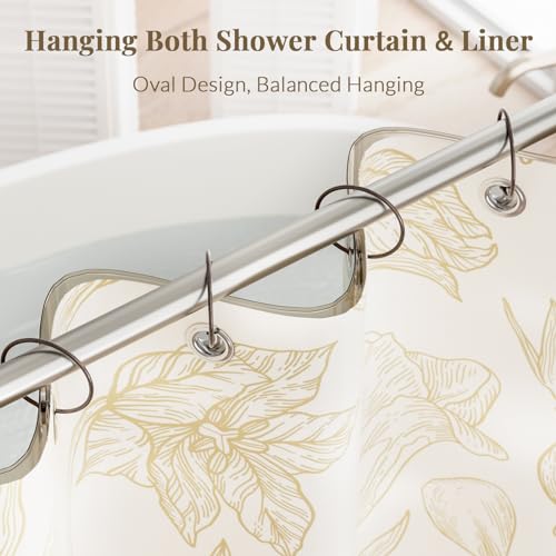 Bathway Shower Curtain Rings, Bronze Shower Curtain Hooks 12 Pcs Anti-Drop Shower Rings for Curtain, Shower Curtain Hooks Rust Proof, Shower Hooks for Shower Curtain Rod, Bronze Curtain Rings - color: Bronze, style: Classic Round