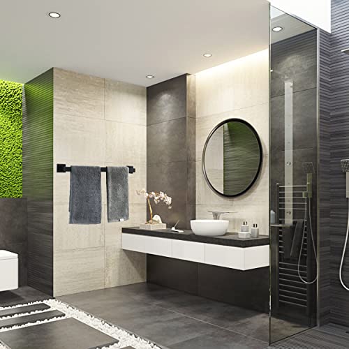 Nolimas Matte Black Bath Towel Bar Single Bars Towel Rack Rod Classic Wall Mounted Stainless Steel Bathroom Towel Bar Toilet Kitchen Towel Shelf Single Layer, 24inch - color: Matte Black, size: 24 inch