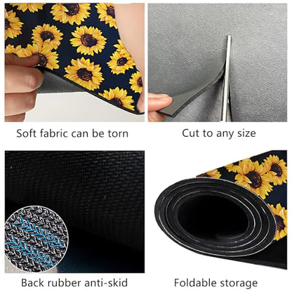 Sunflower Dish Drying Mat ,Absorbent Place Mat,Easy Clean Rug For Kitchen,Bath,Bathroom,Living Room Kitchen Decor And Accessories(sunflower) (17*47inches) - size: 47" x 47"