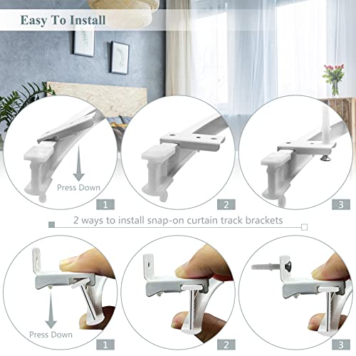 Ceiling Curtain Track Flexible Bendable Curtain Track Ceiling Wall Mount 14FT Curved Sliding Curtain Track Rail System Room Divider Ceiling Track for Curtains, Bay Window, RV - color: White, size: 14Ft