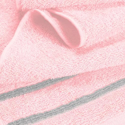 MyOwn Ultra Soft 6 Pack Cotton Towel Set, Contains 2 Bath Towels 28x55 inch, 2 Hand Towels 16x24 inch & 2 Wash Coths 12x12 inch, Ideal Everyday use, Compact & Lightweight - Pink, 71662 - color: Pink, size: 6-Piece Towel Set