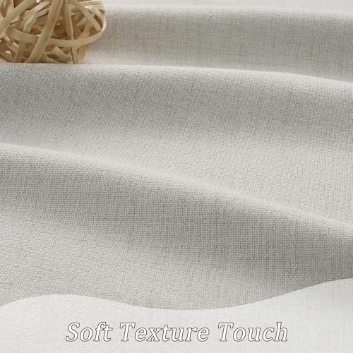 RAIN CITY Natural Birch Blackout Curtains 63 Inch Long 2 Panels 50" x 63" | Boho Farmhouse Linen Drapes for Bedroom Textured Hook Included - color: Birch, size: 50"W x 63"L (Pack of 2)