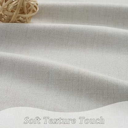 RAIN CITY Natural Birch Blackout Curtains 63 Inch Long 2 Panels 50" x 63" | Boho Farmhouse Linen Drapes for Bedroom Textured Hook Included - color: Birch, size: 50"W x 63"L (Pack of 2)