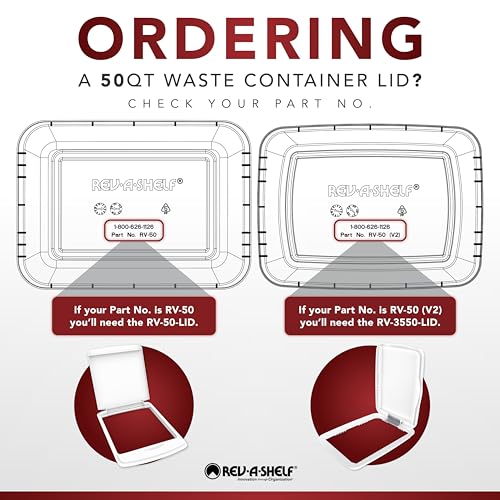 Rev-A-Shelf 50 Qt Under Sink Garbage Can Lid for Base Kitchen and Bathroom Cabinet, Replacement Plastic Trash Bin Lid Only, Green, RV-50-LID-G-1-40 - color: Green, size: 50 QT