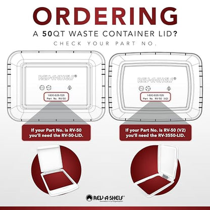 Rev-A-Shelf 50 Qt Under Sink Garbage Can Lid for Base Kitchen and Bathroom Cabinet, Replacement Plastic Trash Bin Lid Only, White, RV-50-LID-1 - color: White, size: 50 QT