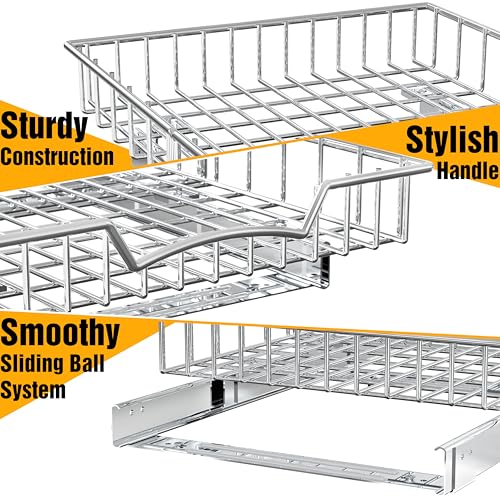 Simple Houseware Under Cabinet Pull Out Sliding Shelf Drawer, 21Dx14W | for Kitchen Organizer - size: 21" D x 14" W