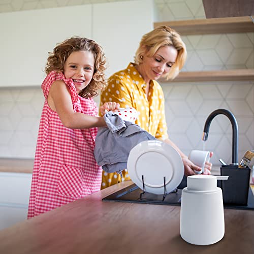 Soap Dispenser Ceramic with Easy-to-Press Pump Hand Lotion Liquid Dispenser for Shampoo Bathroom Kitchen 12 oz White - color: Liquid-white