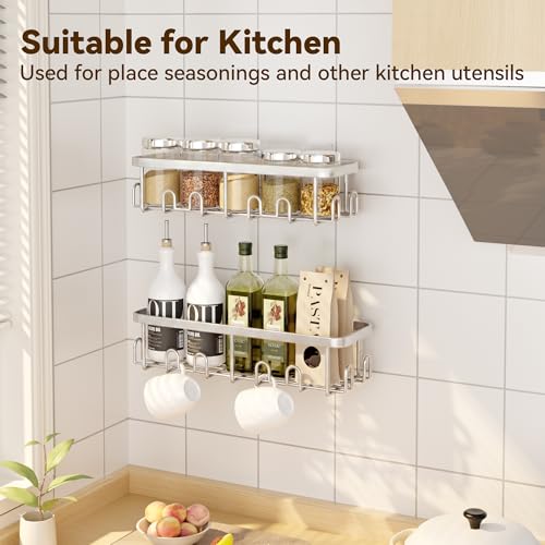 Shower Caddy Adhesive, Rustproof Shower Organizer, Wall Shower Rack | Large Capacity Shower Shelves for Inside Shower, No Drill Shower Storage, Shampoo Shower Holder, Bathroom Shower Shelf