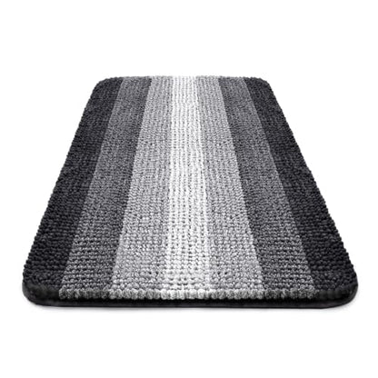 Mat Bath Mats for Bathroom 30×20, Extra Soft Non Slip Absorbent Rubber Back, Machine Washable Quick Dry Durable Bathroom Floor Rug for Tub, Shower Areas Chenille Mat