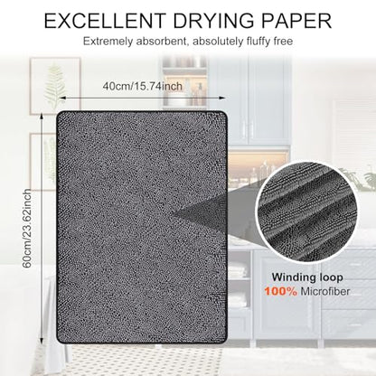 3 Pack Bath Drying Towel,Absorbent Microfiber Cleaning Cloth Fast Dry Drying Towel,Dusting Cloth Cleaning Rags Shower Cloth Towels for Cars,Bathroom,Kitchen,23.62×15.74'', Gray