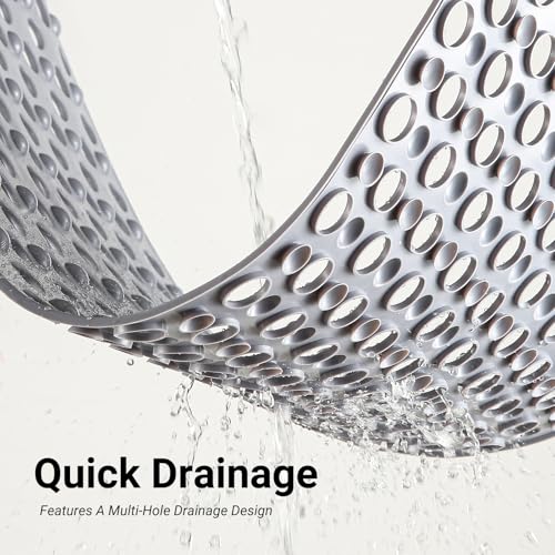 Non Slip Bathtub Mat and Shower Mat 31x17 inch,Bath Mat with Quick Dry Drain Holes and Suction Cups, Soft Comfortable Safe Bathroom Mat for Bath Tub, Floor, Tile (Grey) - color: Grey