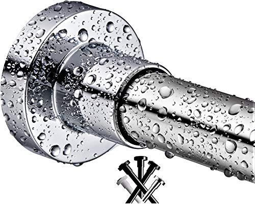 Shower Curtain Rod 43-73 Inches, Rustproof and Non-Slip Spring Tension Rod for Window or Bathroom, Polished 304 Stainless Steel - color: Stainless