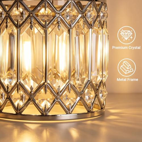 Lxybcce 2-Light Bathroom Vanity Light, 14 in Modern Crystal Bathroom Lighting Fixtures Over Mirror, E26 Hardwired Bathroom Wall Sconce, Chrome - color: Chrome, size: 14in
