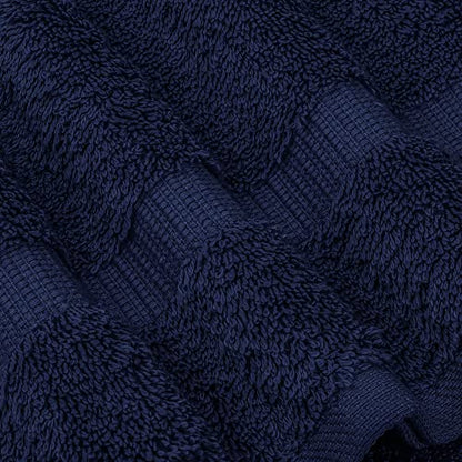 Chakir Turkish Linens 4 Piece Bath Towel Set, 100% Cotton Luxury Turkish Towels for Bathroom, Soft Absorbent Bath Towels, 27 x 54 Inches, Navy - color: Navy