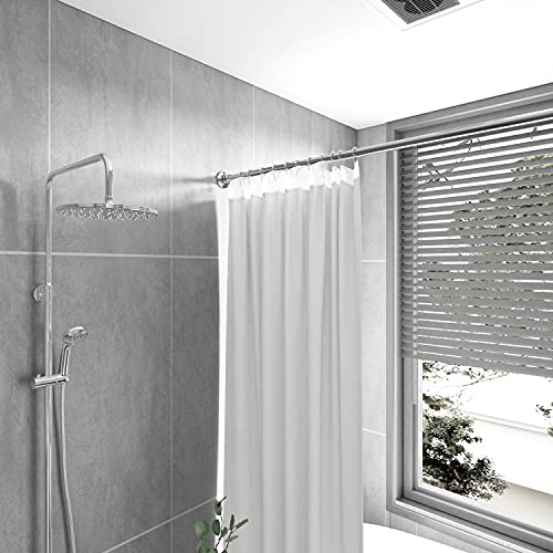 Naiture 304 Stainless Steel 60" Straight Shower Curtain Rod, Brushed Nickel | One-Piece Rod, Cut to Fit, Rustproof, Heavy-Duty Zinc Alloy Flange, Permanent Wall Mount, Mounting Hardware Included - color: Brushed Nickel, size: 60