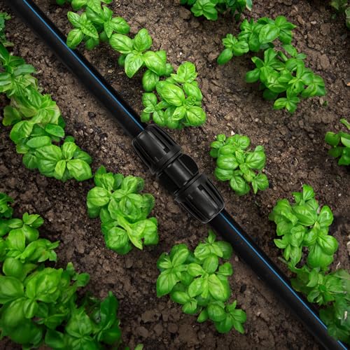 1/2 Inch Drip Irrigation Coupling Fittings, 12 Pieces Barbed Locked Coupler Connectors for 1/2 Inch Irrigation Tubing (1/2" ID x 0.640" OD) Anti-leak Straight Coupling for Garden Drip Systems - size: 1/2" Nut Coupler 12 Pcs