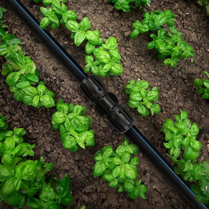 1/2 Inch Drip Irrigation Coupling Fittings, 12 Pieces Barbed Locked Coupler Connectors for 1/2 Inch Irrigation Tubing (1/2" ID x 0.640" OD) Anti-leak Straight Coupling for Garden Drip Systems - size: 1/2" Nut Coupler 12 Pcs