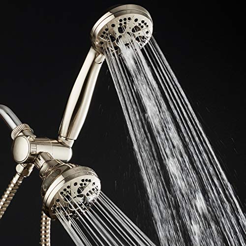AquaDance Brushed Nickel High Pressure 3-way 48-setting Rain – Handheld Shower Head Combo – Angle Adjustable, Anti-Clog Jets, Tool-Free Installation - USA Standard Certified – Top U.S. Brand | Enjoy Two 6-Setting Rain & Hand Showerheads Separately or Toge