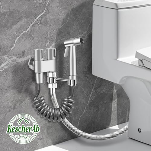 Handheld Toilet Bidet Sprayer for Toilet | Adjustable Water Pressure Control with Complete Bidet Spray Hoses Kit for Feminine Wash, Cloth Diaper Sprayer for Baby Wash - color: Chrome